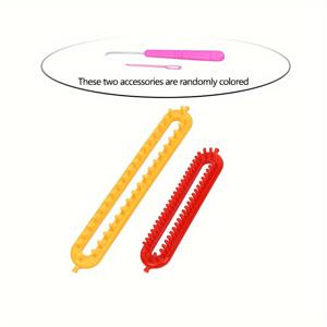 TEMU 2개/세트 수제 뜨개질 키트 뜨개질 틀 DIY 뜨개질 공예 직조 도구 담요 스카프 모자 쇼울 뜨개질 재봉 도구 크로셰 도구 액세서리 크로셰 훅 포함 랜덤 색상