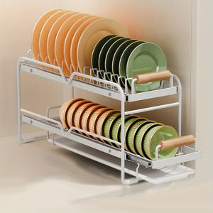 TEMU 주방 서랍, 찬장 및 선반용 1개의 언더싱크 정리함, 이동식 드레인 보드가 있는 풀 아웃 타입의 식기 건조대, 싱글 레이어 공간 절약형 수납 랙, 주방 정리용품 및 수납, 주방 액세서리|식기건조대|수납정리함|식기건조기