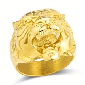 TEMU 럭셔리 패션 316L 스테인리스 골드 링 남성용 비침 금속 힙합 랩 독보적인 부자 보석 반지 여성 결혼식 파티용 남녀 공용