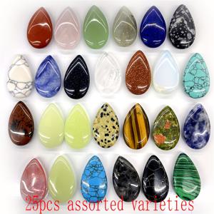 TEMU 25개입 천연석 속이 빈 눈물방울 펜던트 | 주얼리 제작 용품, 정원 어항 장식, 여성용, 멀티 소재 콤보 세트, 선물용으로 적합