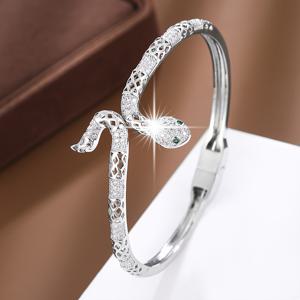 TEMU 1 트렌디한 뱀 모양 디자인 합성 지르코니아 여성용 팔찌