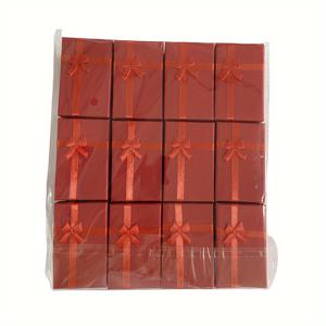 TEMU 우아한 리본 장식이 특징인 뚜껑이 있는 사각형 선물 상자 24개 세트. 반지, 목걸이, 귀걸이 및 팔찌 보관 및 전시용으로 이상적입니다.