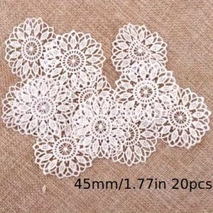 TEMU 20개 흰색 레이스 장식 자수 트림 리본, 봉제 및 웨딩 장식 DIY 공예