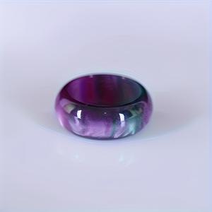 TEMU 빈티지 레진 링 - 코끼리 송곳니 혈액 보라색 & 파란 대리석 디자인, 남녀공용 주얼리 선물, 남자친구, 아버지를 위한 독특한 구형 레진 공예