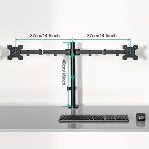 TEMU 듀얼 디스플레이용 듀얼 암 모니터 스탠드, 최대 22파운드까지 지지 가능, 360° 조절 기능, 13~32인치 컴퓨터 모니터에 적합.|모니터받침대