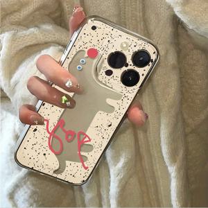 TEMU 폰 케이스: 도트 강아지 미세 구멍 투명 소프트 케이스, 아이폰 16/15 프로 맥스/14/13/12/11/XR/XS/7/8/12/13/SE2/SE3 호환