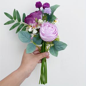 TEMU 인공 장미 부케 - 딥 퍼플 그린리와 함께하는 플로럴 아레인지먼트, 홈, 웨딩, 파티, 추수감사절, 크리스마스, 할로윈, 하누카 데코레이션용 유지보수 없는 인조 꽃 - 우아한 테이블 센터피스, 결혼식 장식, 스타일리시 홈 액센트, 생생한 꽃잎, 홈 데코