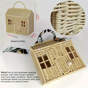 TEMU 귀여운 핸드메이드 하우스 휴대용 바구니 | 작은 물건을 위한 플라스틱 뚜껑형 수납 바구니, 다용도 사용, 발렌타인데이, 결혼식 답례품, 생일 선물, 크리스마스, 할로윈, 봄 나들이, 선반 바구니로 이상적