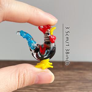 TEMU 1개 수제 유리 미니 수탉 동상 장식, 자랑스러운 미니 수탡 동상, 수집용 피규어, DIY 홈 데코레이션에 매우 적합하며, 축제와 테이블 장식을 위한 이상적인 선택, 부활절 달걀, 행복한 부활절, 파티 선물로 완벽함