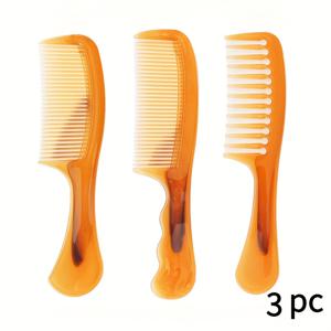 TEMU 3개 대형 빗질용 헤어 빗 - 젖은 머리와 마른 머리용 헤비듀티 플라스틱 스타일링 빗 | 모든 헤어 타입을 위한 안티-프리즈 & 안티-헤어 방해 | 홈 살롱 그루밍 필수품