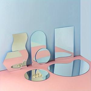 TEMU 2D 평면, 7피스 아크릴 미러 포토그래피 소품 세트 - 제품 촬영용 반사 배경 시트. 주로 PMMA로 제작된 기하학적 형태의 반사 패널로 완벽한 이미징 달성