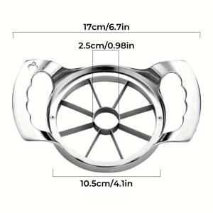 TEMU 프로페셔널 스테인리스 스틸 사과 슬라이서, 과일 준비 주방 도구, 스테인리스 스틸 과일 분리기, 내구성, 다기능, 세척 용이, 수동 주방 가젯, 대형 사과 절단 도구, 가정용 요리사 및 전문 셰프에게 적합