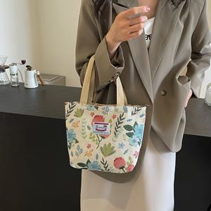 TEMU 2025년 신상 중국풍 여성용 토트백, 에스닉 스타일 겨드랑이 가방, 지퍼 잠금, 대용량, 출퇴근용 가방, 숄더백, 핸드백, 등교용 대학생 통학 토트백, 축제 선물