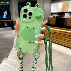 TEMU 휴대폰 케이스 - 휴대폰 케이스 - 투명 3D 눈 인형 땀나는 초록색 개구리 케이스 갤럭시 삼성 S25 ULTRA 휴대폰 케이스 S24 FE A56/A16-5G 삼성 A15/A05S 세트 S24 크로스바디 스트랩 S24ULTRA 프레쉬 A36/A35-5G 크림 텍스처 A54/A55-5G 우븐 스트랩에 적합