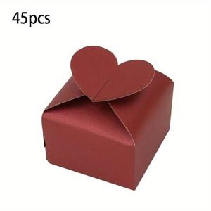 TEMU 45개 하트 모양의 아름다운 종이 선물 상자 - 6x6x4cm 작은 접이식 상자, 화이트, 레드, 핑크 색상으로 데이, 기념일, 생일 파티 장식 및 우아한 보석 보관, 선물 상자