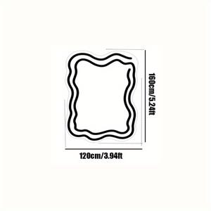 TEMU 1개 10mm 두께 플러시 모조 캐시미어 매트 - 불규칙한 별 모양과 검은 기하학적 선, 미끄럼 방지 점선 바닥, 거실/침실/소파 & 커피 테이블용 소프트 매트, 홈 액센트 피스, 현대적인 홈 데코, 아늑한 홈 액세서리, 장식 매트, 스타일리시한 인테리어 애호가용, 내구성 있는 폴리에스터, 특수형태 매트, 인테리어 디자이너용