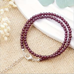 TEMU 세련된 천연 레드 가넷 비즈 목걸이 1개: 데일리 여름 패션을 위한 정품 주얼리 및 어버이날 선물