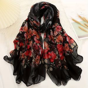 TEMU 여성용 프린트 봄가을 얇은 쉬폰 스카프 쇼울 다용도 아트 투어리즘 가을 겨울 스카프 패셔너블 캐주얼 얇은 장식 소프트 스카프 듀얼용 스카프, 일상 착용에 적합