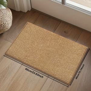 TEMU 모조 검지 대나무 파인애플 패턴 원단 1개, 실내외 사용 가능한 브라운 톤 현관 카펫, 현관 및 침실을 위한 실용적인 고급 홈 데코 러그, 관리가 용이한 현관 매트