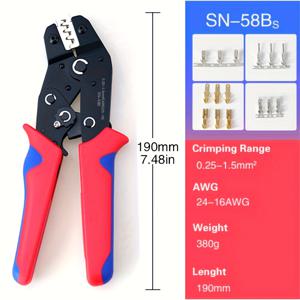 TEMU Rage 수동 압착 공구 - JST DuBob 스프링 터미널, SATA 커넥터 및 AWG 전선(23-16/0.25-1.5mm²) 호환 - DIY, 전자제품, 자동차용 헤비듀티 수동 압착기, JST-XH, DuBob, SATA 커넥터 지원