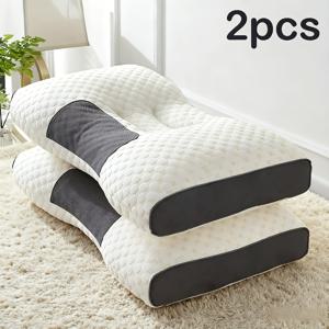TEMU 인체공학적 베개 2개, 경추, 목, 어깨, 회전에 적합 – 옆으로 자는 사람에게 이상적|목베개