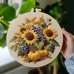 TEMU 1개 자수 키트, 20x20cm/7.9x7.9인치 , 패턴 수제 DIY 자수 키트, 성인 초보자용, 자수 천, 설명서, 자수틀, 바늘과 실 포함, 친구나 가족을 위한 크리스마스 선물, 가구, 사무실 수제 예술품
