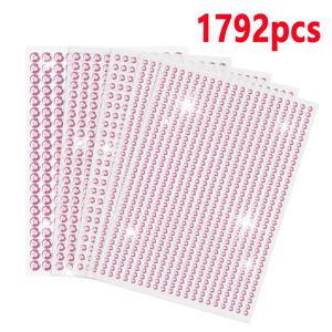 TEMU 1792개 합성보석 스티커, 자체접착식 아크릴라인스톤 - 수공예, DIY 네일아트, 홈데코용품, 화려한 수정결, 우아한 장식, 광택감 있는 마감, 정밀절단된 돌, 디자인 소재, 창의적인 작업에 이상적