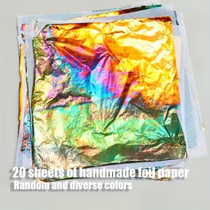 TEMU 5/20매 수제 연소 구리 호일 - DIY 프로젝트, 페인팅, 네일 아트, 가구 장식용 반짝이는 메탈릭 잎 | 클래식 공예 재료