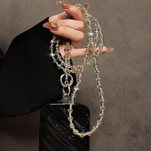 TEMU 우아한 인조 비드 체인 - 컬러풀 라인스톤 크로스바디 스트랩 (클립 포함), 휴대폰 케이스 및 가방에 적합, 패셔너블한 핸드메이드 액세서리, | 반짝이는 액세서리 | 튼튼한 체인, 폰 체인, 휴대폰 키링, 휴대폰스트랩, 핸드폰줄, 폰스트, 핸드폰 손목 스트랩, 핸드폰 목걸이줄