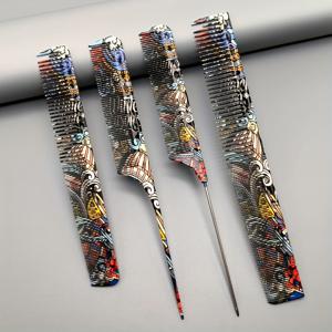 TEMU 4개 세트 바버 빗, 모든 헤어길이용 두들 스타일 헤어빗, 전문가용 살롱 스타일링 도구