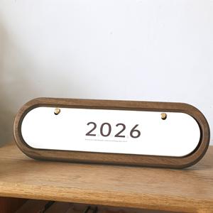 TEMU 우드 레트로 3 스탠딩 캘린더 데스크/테이블 캘린더 - 월간 뷰 & 날짜 표시, 홈 오피스용 데일리 플래너, 우드 탁상용 2026 캘린더