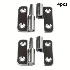 TEMU 4개 세트 분리형 힌지-304 스테인리스 스틸 브러시드 마감, 리프트 오프 조인트 디자인, 클래식 스타일 내구성 금속 하드웨어, 안전 도어 설치용, 도어 수리 부품, 매끄러운 금속 마감