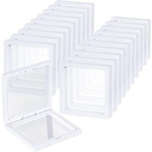 TEMU 50개 3D 플로팅 프레임 디스플레이 홀더 스탠드 | 화이트 코인 디스플레이 스탠드, 챌린지 코인, AA 메달리언용 주얼리 프레임, 플라스틱, 탁상 장착, 주얼리 박스