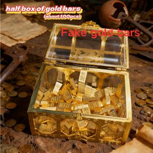 TEMU 빈티지 해적 보물상자 - 금괴 포함, 플라스틱 보물함, 왕의 보물 장식, 크리스마스, 할로윈, 할로윈 장식