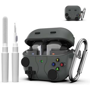 TEMU 삼성 갤럭시 Buds3 FE (2025)/Pro 및 갤럭시 Buds3 (2024)용 케이스 보호, 실리콘 클래식 게임 디자인, 남성용 클리닝 키트 포함