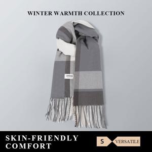 TEMU 남성용 겨울 우아한 액세서리, 따뜻하고 부드러운 스카프, 이중 레이어 두꺼운 디자인으로 추가 보온성과 편안함, 부드럽고 피부 친화적, 남성을 위한 완벽한 선물 선택