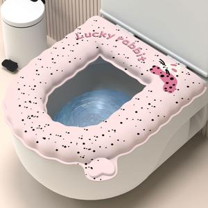 TEMU 카툰 방수 세탁 가능 변기 커버, 휴대용 EVA 보온 변기 패드, 사계절용 변기 매트|변기커버