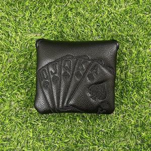 TEMU 새로운 포커 카드 디자인 골프 클럽 헤드 커버, 드라이버 트랙 우든 커버 및 푸시 로드 헤드 커버용, 내구성 있는 소재로 제작된 골프 액세서리