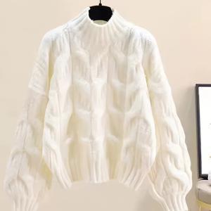 TEMU 솔리드 컬러 캐주얼 긴팔 터틀넥 스웨터