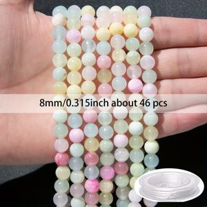 TEMU 4/6/8/10/12mm A+ 독특한 일곱 색상 석영 루즈 비드 자연석, 아름다운 보석, DIY 주얼리 만들기용 팔찌 및 목걸이, 수공예 장식 비즈, 완벽한 생일 선물 및 휴일 선물 액세서리, 크리스마스와 할로윈 선물용 비즈 세트 (무료 10미터/394인치 탄성 로프 포함)