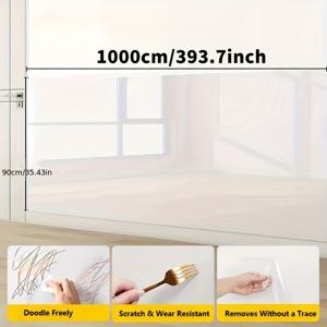 TEMU 벽 보호 필름 - 정전기 부착 벽 보호 벽지, 쉬운 필앤스틱 투명 접착 시트, 스크래치 및 충격 방지, 벽, 가구, 주방, 욕실에 적합