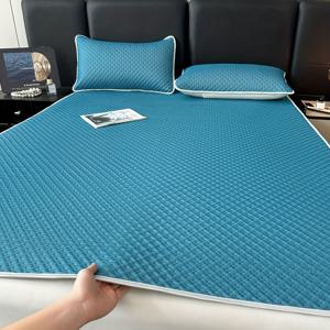 TEMU 1 럭셔리 쿨링 아이스 실키 섬유 패브릭 매트 | 휴대용, 통기성, 엠보싱, 세탁기 사용 가능, 싱글/더블 침대에 적합, 침실, 기숙사, 거실 및 야외 캠핑에 이상적, 폴리에스터