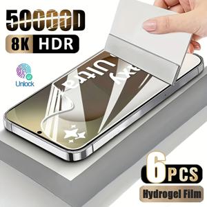 TEMU 갤럭시 S25 S24 S23 S26 울트라 S26 S25 S26 S22 S21 S20 FE 플러스 노트 20 10+ S23+ S22+ S21+ S20+용 6pcs 풀커버 하이드로겔 필름, 소프트 스크린 보호 필름, 지문 잠금 지원, 스크래치 방지, 지문 방지, 케이스 친화적|S21케이스|S22케이스