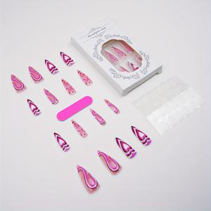 TEMU Y2K 발렌타인데이 롱 스틸레토 모양 레드 프렌치 팁 인조 손톱 24개 세트. 진주 수컷, 사랑, 디자인 특징. 광택 풀 커버 인조 손톱, 여성용 발렌타인데이 착용에 적합.