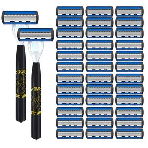 TEMU 남성의 수염 면도기, 6겹 날카로운 면도날, 미끄럼 방지 핸들, 교체용 면도날, 남성용 면도 도구