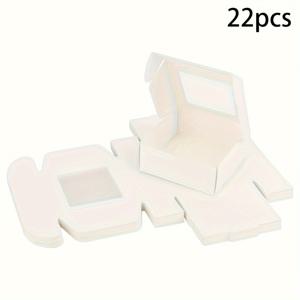 TEMU PVC 창을 가진 22개 크래프트 종이 쥬얼리 선물 상자 - 디스플레이 및 보관을 위한 정사각형 판지 포장, 전원 필요 없음