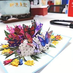 TEMU 나비와 꽃이 있는 세련되고 인기 있는 3D 인사말 카드. 사실적인 나비가 특징이며, 어버이날, 아버지의 날, 발렌타인데이, 기념일, 생일에 적합합니다. 메시지 카드와 함께 있는 팝업 감사 카드, 핸드메이드.