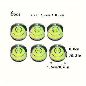 TEMU 6개 아크릴 레벨 비즈, 나침반용 - 범용 핏, 세 가지 크기 (1.5cm*0.8cm, 1.2cm*0.6cm, 1.0cm*0.6cm), 비전기식, 튼튼한 재료, 전자 저울 및 산업용 측정 기기용, 전문가에게 적합