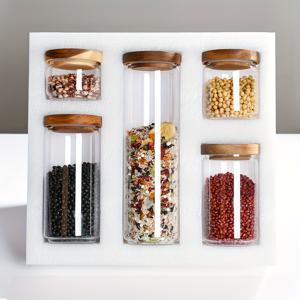 TEMU 창의적인 보관용 항아리 세트, 주방 시리얼 용기, 유리 밀봉 항아리, 커피콩 원형 밀폐 유리 항아리, 진주 포장, 안전 운송
