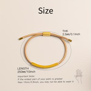 TEMU BLKSMTH 나파 가죽 수제 로프 | 18K 금도금 조절 가능 팔찌, 데일리 및 파티용 고급 인피니티 디자인